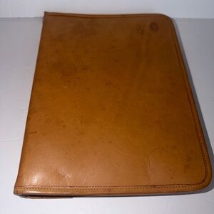 Vintage HARTMANN Tan Genuine Leather project Planner 3 Ring Binder 10.5" x 7.5"